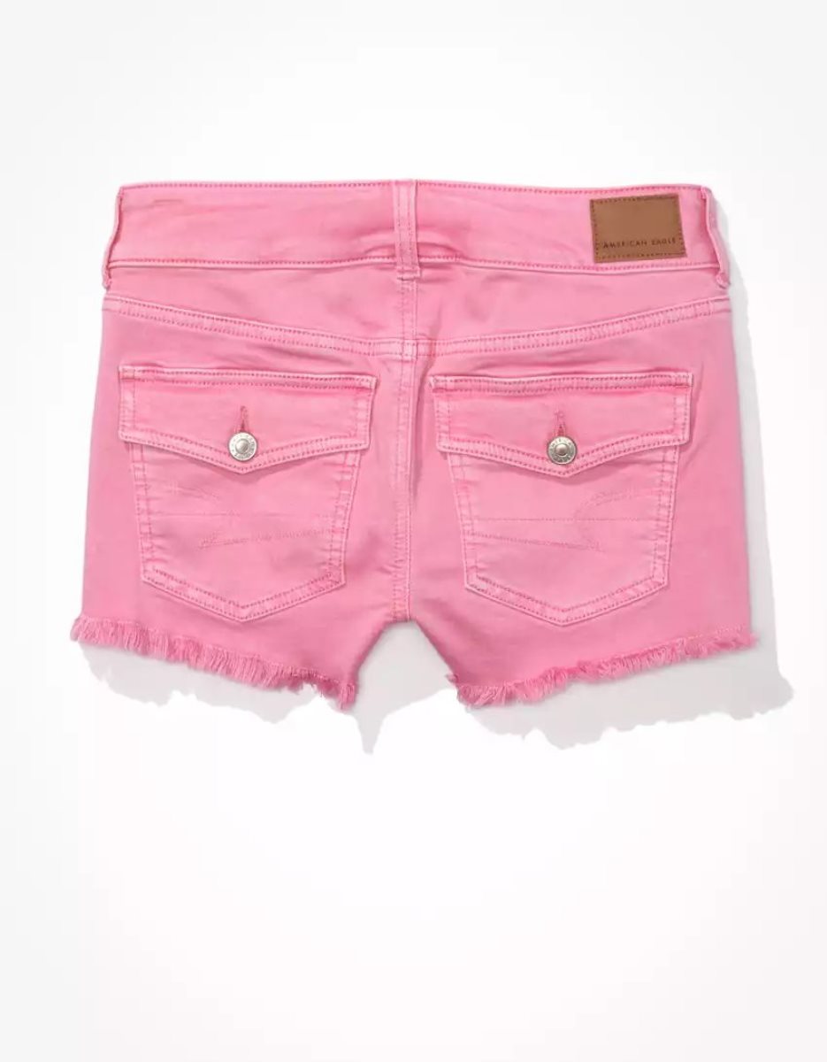 Shorts American Eagle AE Ne(x)t Level Twill Low-Rise Rose Femme | ZET-66372925